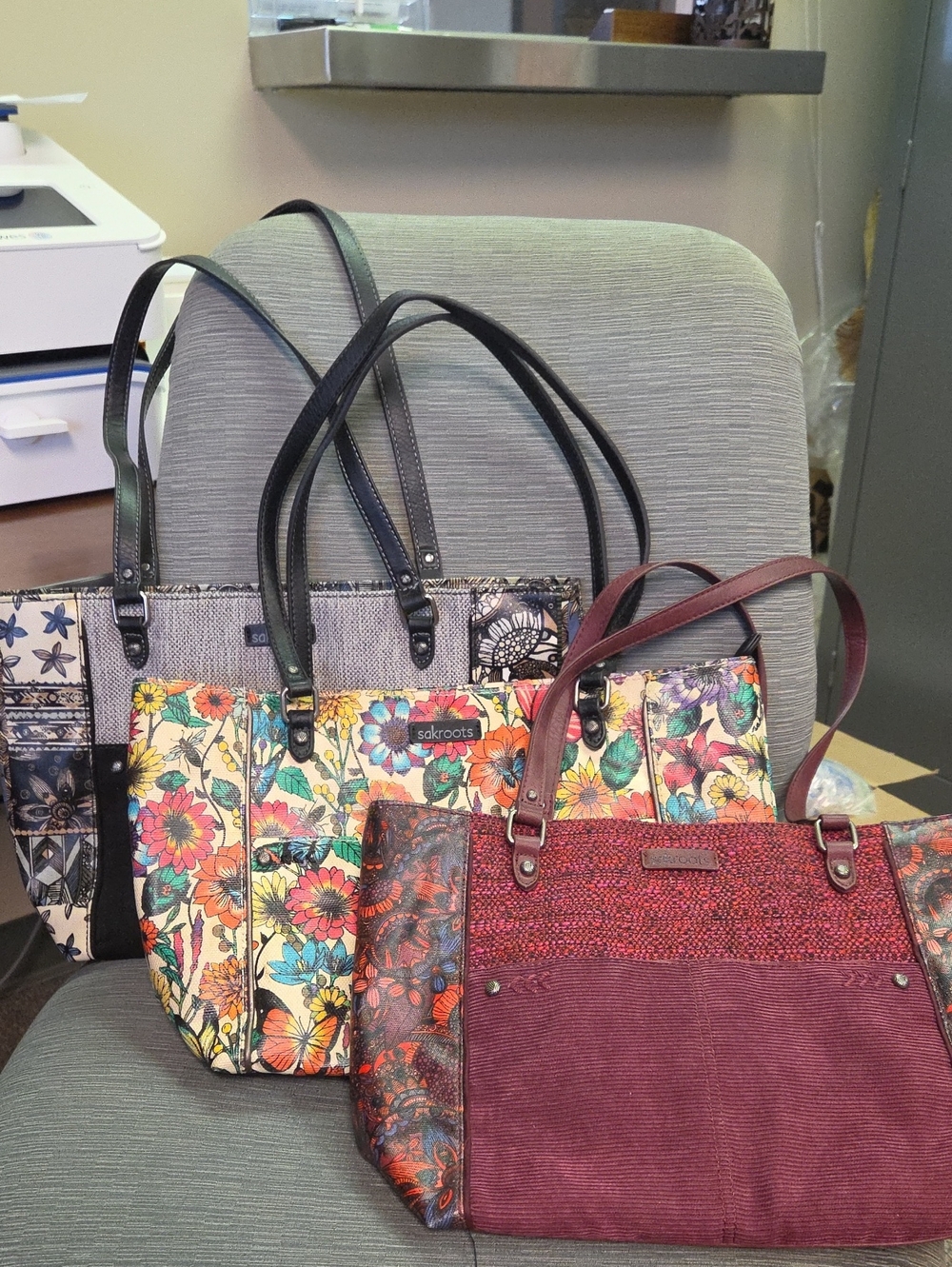 3 Bags - 1 Money! Sakroots Floral Print Tote Handbags